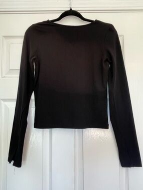 Madewell Black Long-Sleeve Crewneck Top